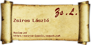 Zsiros László névjegykártya