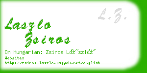 laszlo zsiros business card